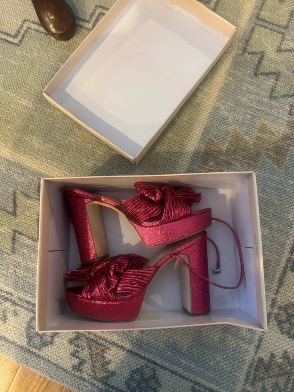 Loeffler Randall Fuchsia Knot Platform Sandals